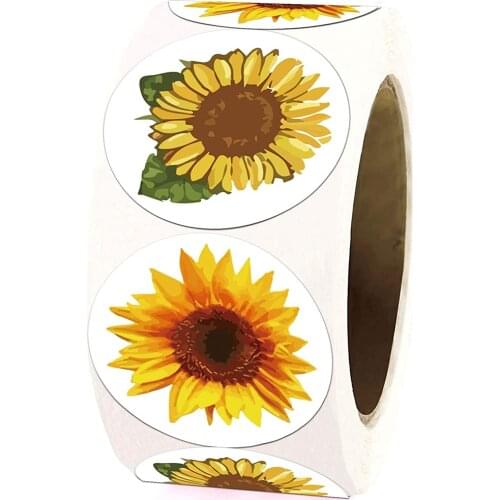 500 Pcs Sunflower Stickers Thank You Labels 1.5 Sunflower Labels Sunflower Patterns Stickers Small Shop Business Sticker
