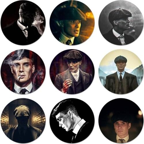 58mm Peaky Blinders Icons Pins Badge Decoration Brooches Metal Badges For Backpack Decoration