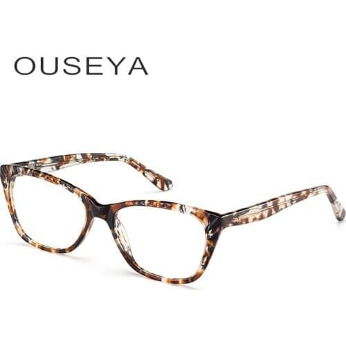 Acetate Glasses Frame For Women Trendy Retro Male Optical Image Grade Clear Oculos Eyeglasses Women Frame #L5038