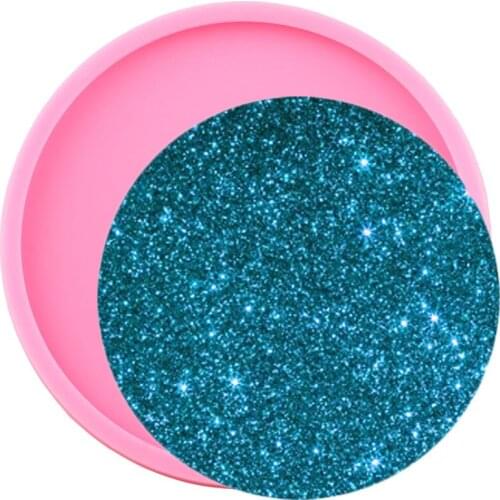 Shiny Clossy Round Coaster Silicone Mold Epoxy Resin Craft Keychain Mould Pendant Polymer Clay Moulds DIY Handmade Molds