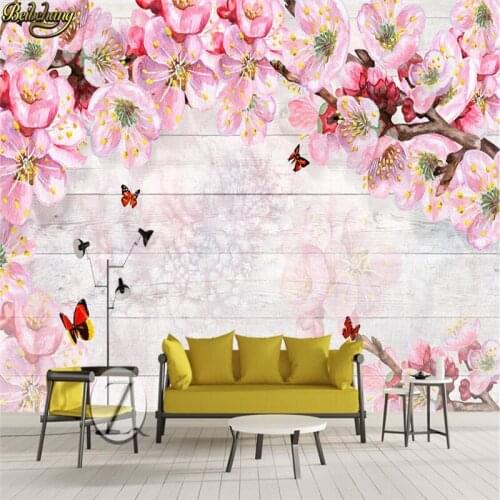 Beibehang Custom Photo Wallpaper Large Mural Wall Sticker European Style Hand painted Pastoral Floral Background Wall Murder