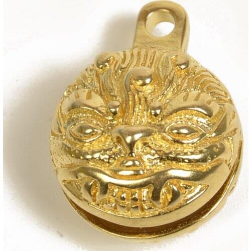 Tiger head bronze keychain brass handmade key chain gold fashion animal key ring Hand Bag Pendant chain Bell buckle