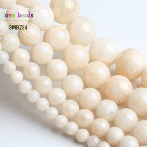 Yellow Beads Electroplated Stone DIY Beads for DIY Bracelet Jewelry Making 15" Strand 4/6/8/10/12mm
