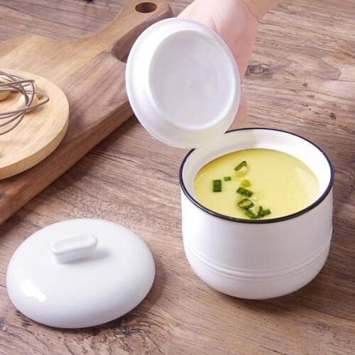 Household soup stew pot with lid, steamed egg stew pot, stewed birds nest cup, water-proof ceramic pot soup cup
