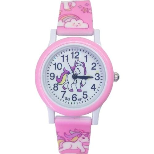 2019 Hot Pony Watch Children Fashion Cute Unicorn Cartoon Girl Boy Child Quartz Clock student Sport kids Watches Baby Watch Gift