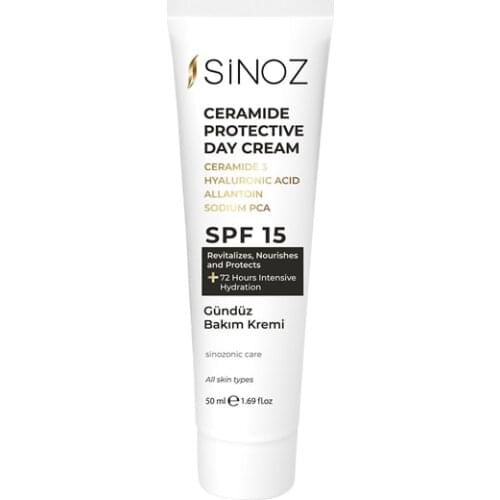 Sinoz Day Care Cream Rich Ceramide Contained Formula Anti Wrinkle Lift Firming Essence Skin Moisturizing Protects Skin for Sun
