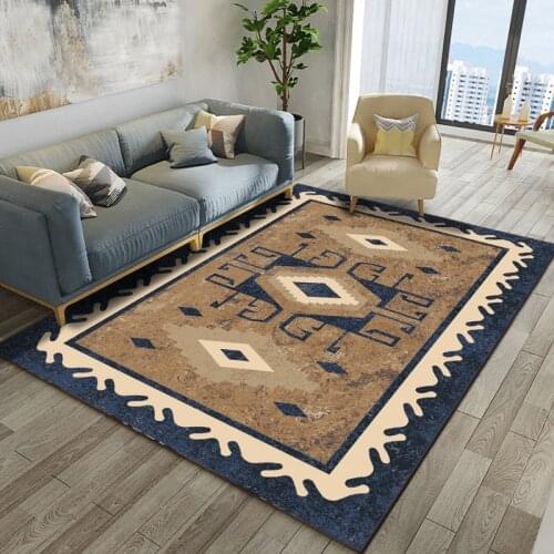 Home Vintage Printed Carpet Large Area Cover Rectangle Living Room Kid Crawl Rugs Chic Decor Water-absorption Dirt-resisting Mat