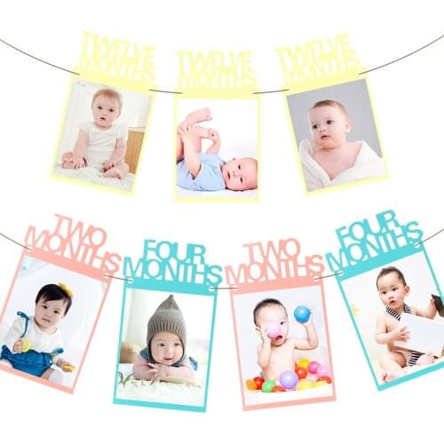DIY Photo Frame for Baby Birthday Party Decor Vintage Craft Paper Photo Frames Home Decor 12pc/set Rope and Foam