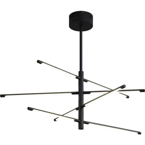 Living Room Minimalist LED Chandelier Lights Creative 4/6/8 Heads Bedroom Study Office Hanging Lamp Rotatable linear Luminaire