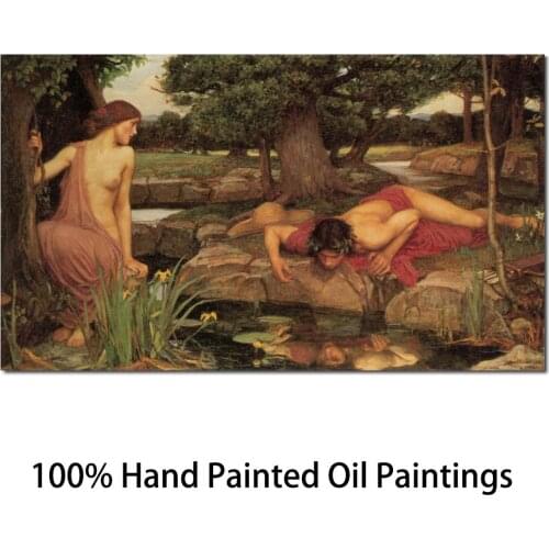 Portrait Painting Echo and Narcissus by John William Waterhouse Canvas High quality Hand painted