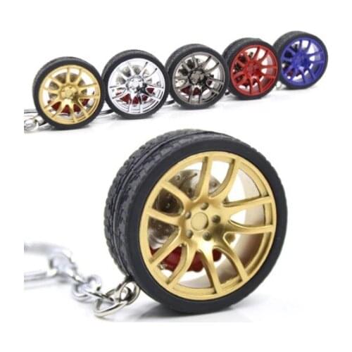 LEOSPORT-RIM wheel keychain Car wheel Nos Turbo keychain key ring metal with Brake discs 002