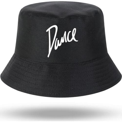 Summer Casual Letter Dance Print Men Women Bucket Hat Outdoor Sunscreen Beach Hat Sun Hiking Fishing Cap