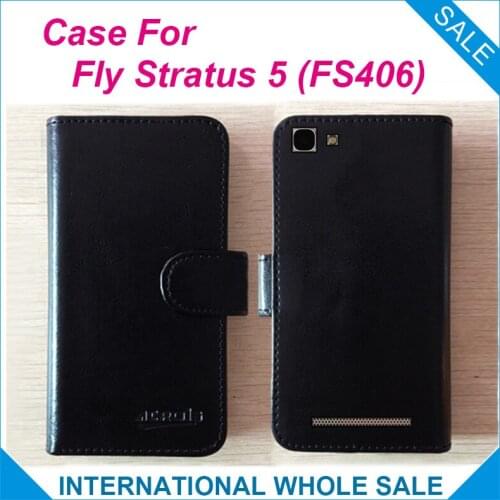 Hot! 2017 Fly Stratus 5 FS406 Case,6 Colors High Quality Dedicated Leather Exclusive Case Phone Bag Tracking