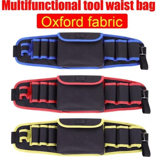 Multifunction Electrician Drill Tool Bag Waist Pocket Pouch Screwdriver Wrench Pliers Waist Storager Oxford Cloth Folding Bag