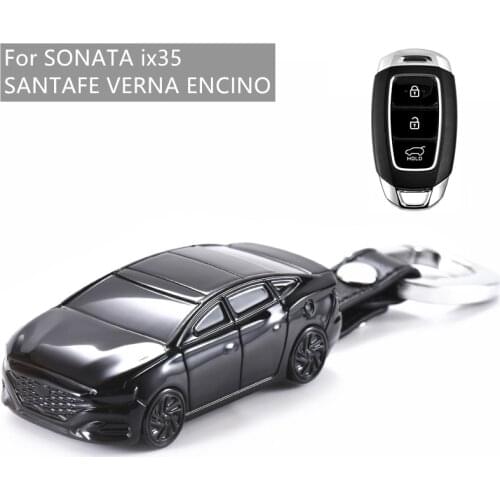 Car Model Shape Car Key Case Cover Fob Keychain Remote Protector Suit For Hyundai SONATA ix35 SANTAFE VERNA ENCINO Key Case Fob