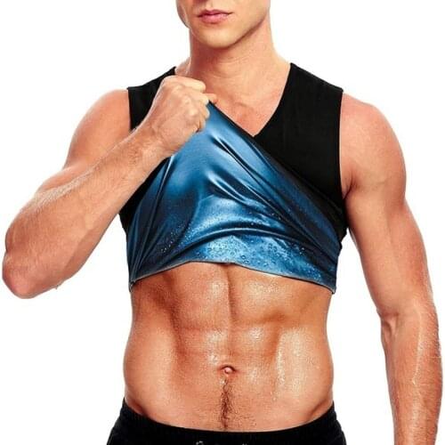 Men Neoprene Sweat Sauna Slimming Polymer Body Shaping Vest Weight Loss Fitness Tank Sports Tops Waist Trainer