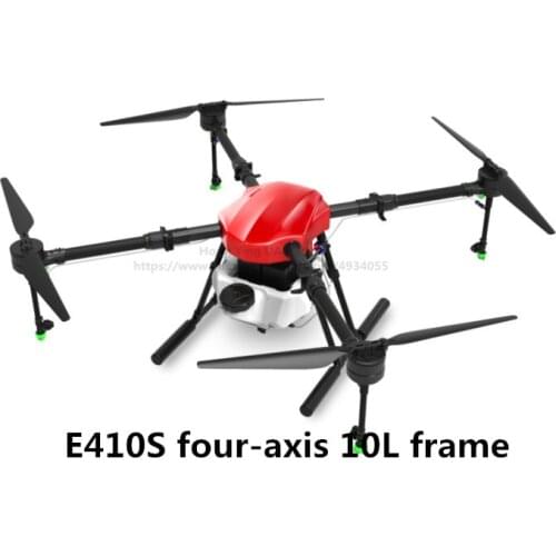 New upgrade E410S 10L extended rod sprayer four-axis agricultural spray drone frame with X8 power system UAV flight platform