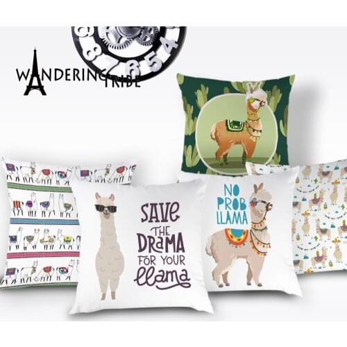 2019 New Alpaca Throw Pillow Case Gifts Cushion Covers Animal Cartoon Cushions Cover Decorative Lovely Sofa Decor Pillows Cases