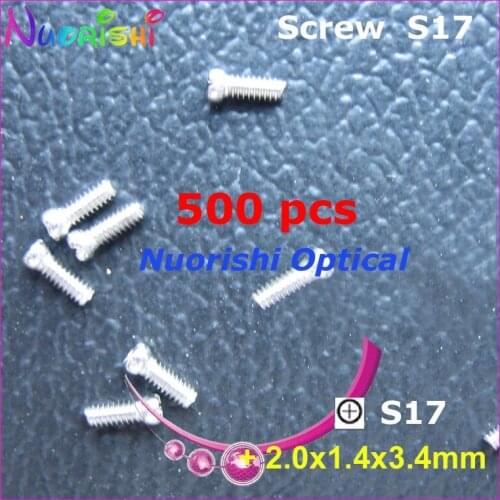 S17 2.0X1.4X3.4mm 500pcs Sunglass Eyewear Eyegalss Glasses Spectacle Repairing Mini Screws Head in - or + Type Free Shipping