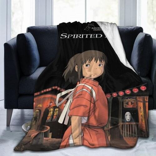 Anime Blanket Spirited Away Figure Flannel Blanket for Beds Throw Soft Carpet Cartoon Printed Bedspread Bedding Sofa Gift