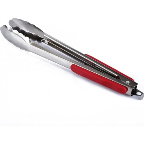 Silicone Handle Stainless Steel Food Tong