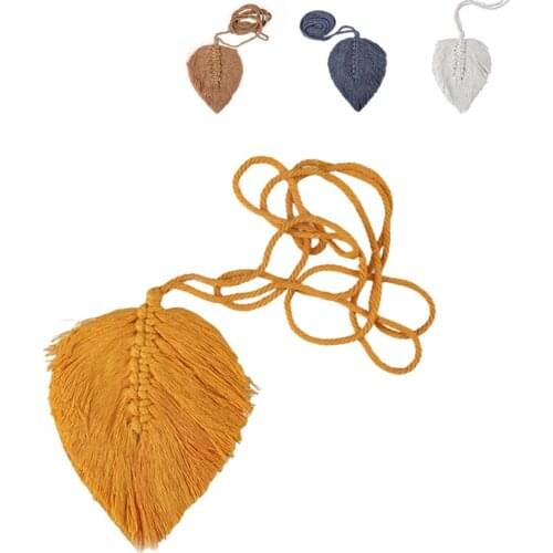 Hand-woven Curtain Leaf Strap Hanging Wall Macrame Boho Decor Cotton Thread Mandala Tapestry Tassel Bedroom Decor Home Supplies