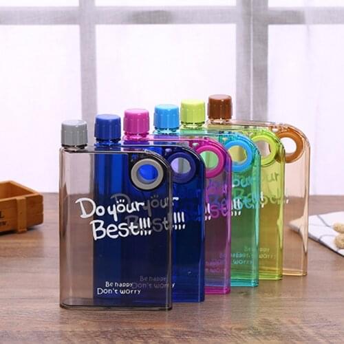 Newly Portable Flat Water Bottle Reusable Slim Leak Proof Flat Water Bottle Kettle for School Outdoor