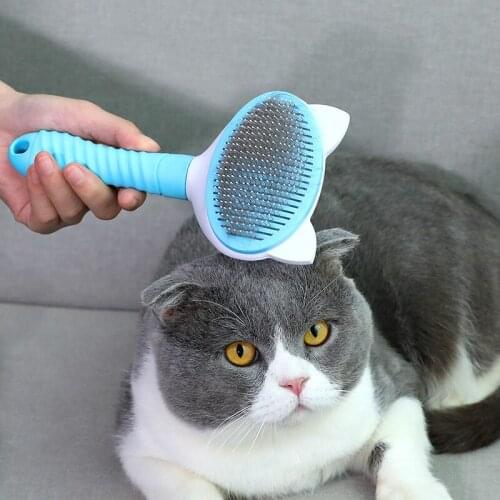 Press Key Pets Kittens Cleaner Comb Brush for Removes Hairs Cat and Dogs Grooming Supplies