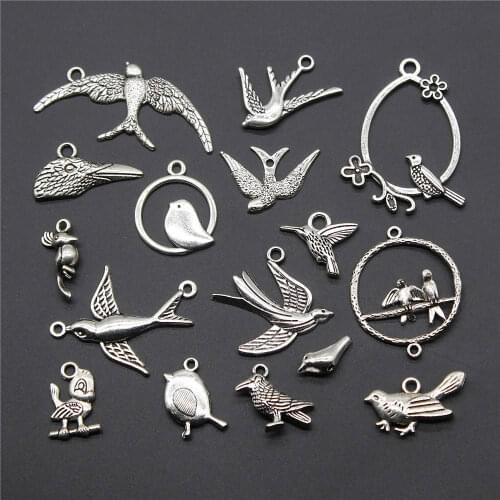 High Quality 10pcs Bird Charms Pendants For Bracelet Findings Jewelry Accessories