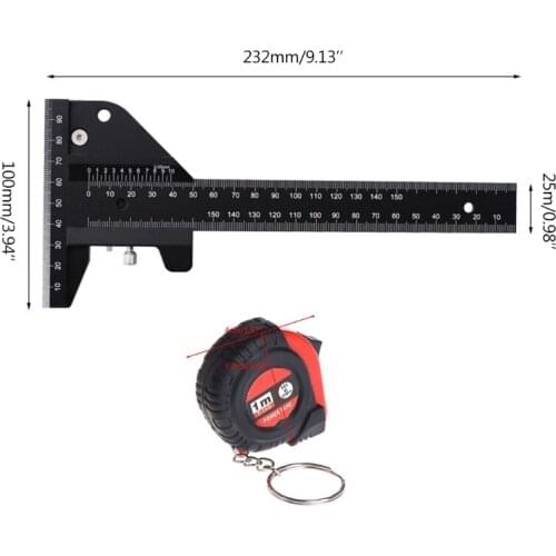 Aluminum Alloy Scale Metric Measure Scribing Ruler T Shape Woodworking Carpentry Marking Tool Line Drawing Ruler