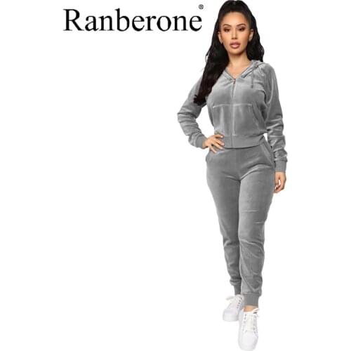 Sport Suit Female Tracksuit Hoodie Set 2 Pieces Full Sleeve Hooded Zipper Sweatshirts Sweatpants Casual Sport Suit Women 2020