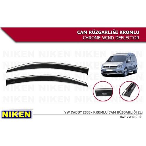 Volkswagen Caddy Wind Deflector Chrome Rain Window Visors 2003 2004 2005 2006 2007 2008 2009 2010 2011 2012 2013 2014 and 2 Pcs