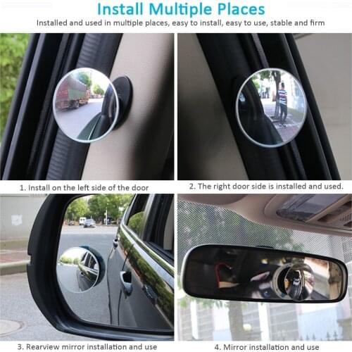 New 1pc Baby rear View Mirror Car Rear View Mirror Small Round Mirror Large Vision Assist Blind Spot 360 Rotary Car accessories