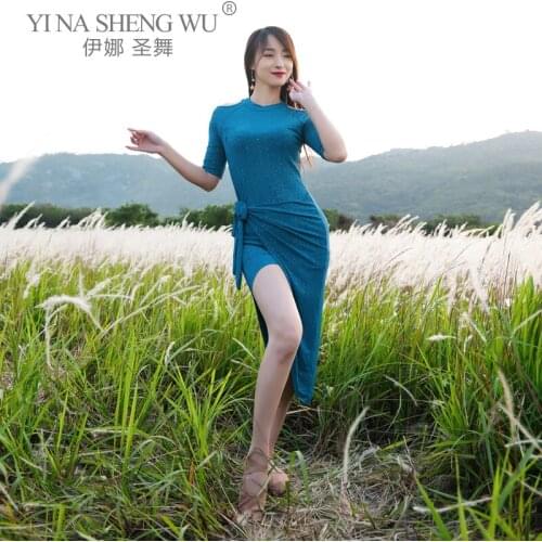 New Style Belly Dance Long Skirt Female Sexy Mesh Dress Practice Clothes Summer Elegant Profession Performance Exercise Clothing