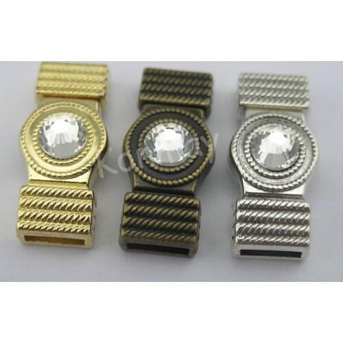 2 Colors--10 Sets 10.2X2.3mm Magnetic Clasp With Clear Acrylic Bead For Leather Cord Bracelet Making Jewelry Findings -CLP1160