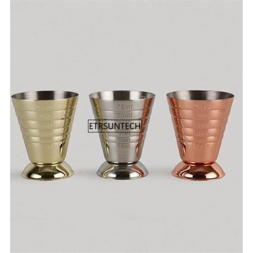 50pcs Stainless Steel Cocktail Measuring Jigger Double Jigger Measure Shot Drink Spirit Measure Cup Bar Accessories Bar Tools