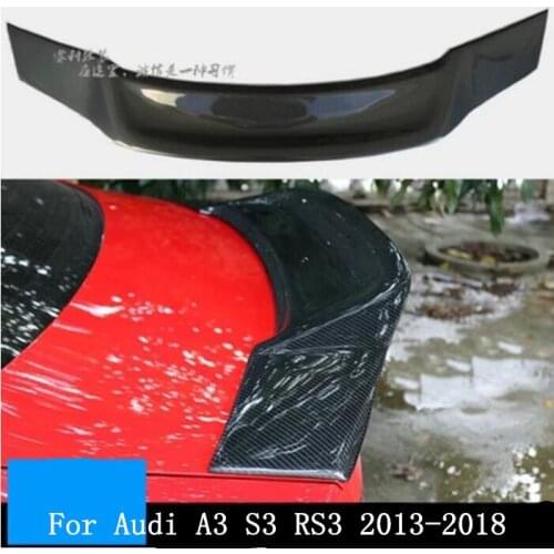 Carbon Fiber Car Rear Wing Trunk Lip Spoilers For Audi A3 S3 RS3 2013-2018