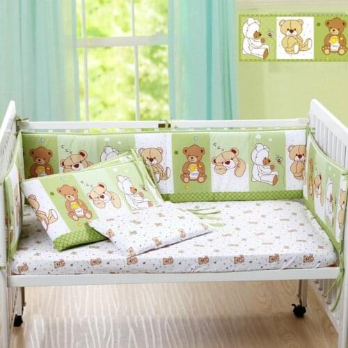 Cute Cartoon Cotton Baby Bumper Bed Crib Bumper for Baby Crib Protector of Baby Cribs for Newborns Bedding Bumpers 4 pcs /set