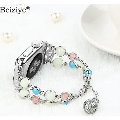 Luminous Bracelet Strap for apple watch 44mm 40mm women Watchband for apple watch strap 42mm 38mm band Jewelry iwatch Accessory