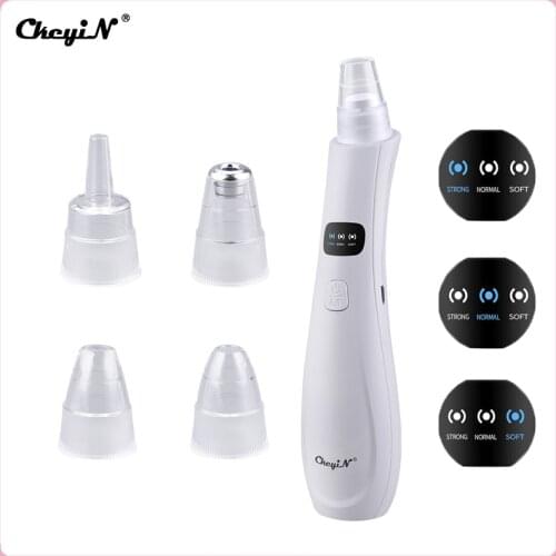 CkeyiN Blackhead Remover Vacuum USB Rechargeable Facial Pore Suction Cleaner Whitehead Acne Removal 5 Probe Comedone Extractor50