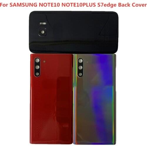 For Samsung Galaxy note10 Plus note10 note10+ s7 edge Back glass Rear Cover Housing Battery Door Replacement + Camera Frame