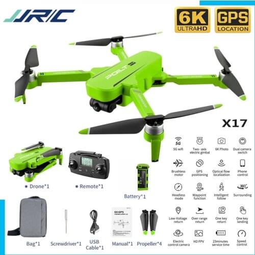 JJRC X17 Drone Gps 5g Wifi With 6k Esc Hd Camera 2-axis Gimbal Optical Flow Positioning Brushless Motor Foldable Rc New Pro Dron