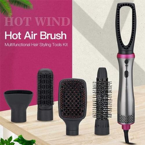 2021 One Step Hair Dryer Brush Hot Air Brush Professional Hair Straightener 5 In 1 Hairdryer Blow Dryer With Nozzles Hair Curler