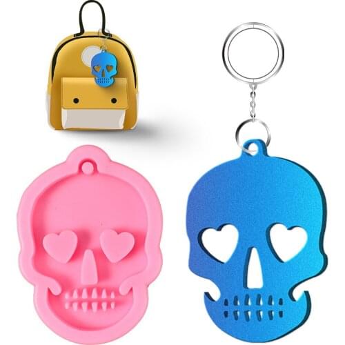 Glossy Skull Head Skull Face Woman Man Silicone Resin Mould For Diy Keychain Jewelry Epoxy Resin Mould Resin Crafting Moulds