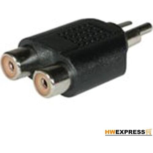Hot RCA Male to Dual RCA Female Adapter (Black)