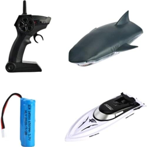 2.4G Remote Control Shark Toy 1:18 Scale High Simulation Swimming Pool Bathroom Toy Remote Control Shark Boat