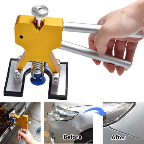Car Dent Repair Tool Body Damage Fix Tool Sheet Metal Puller Dent Dent Hand Repair Removal Tool Kit Universal with Mats