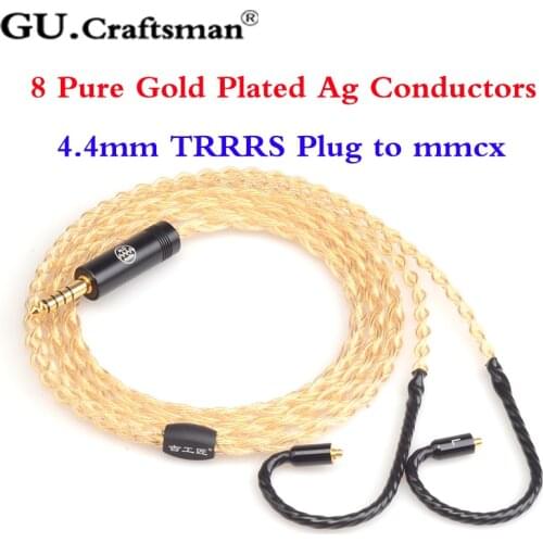 GUcraftsman Gold 8 MMCX 0.78mm 2Pin w80 xelento AK T8iE a18/u18 Oriolus re2000 LCDi4 LS400 JH11 pro Headphone upgrade cables