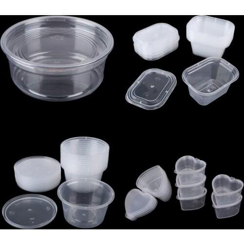 1pc/10pcs Slime Storage Plastic Color Plasticine Clear Containers Glue Putty Foam Ball Storage Boxes slime Mud Light Clay