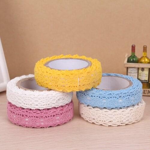Beautiful White Lace Ribbon Cloth Craft Lace Adhesive Tape Adhesive Fabric Cotton Lace Tape DIY Stationery Decor Tapes Kid Gifts